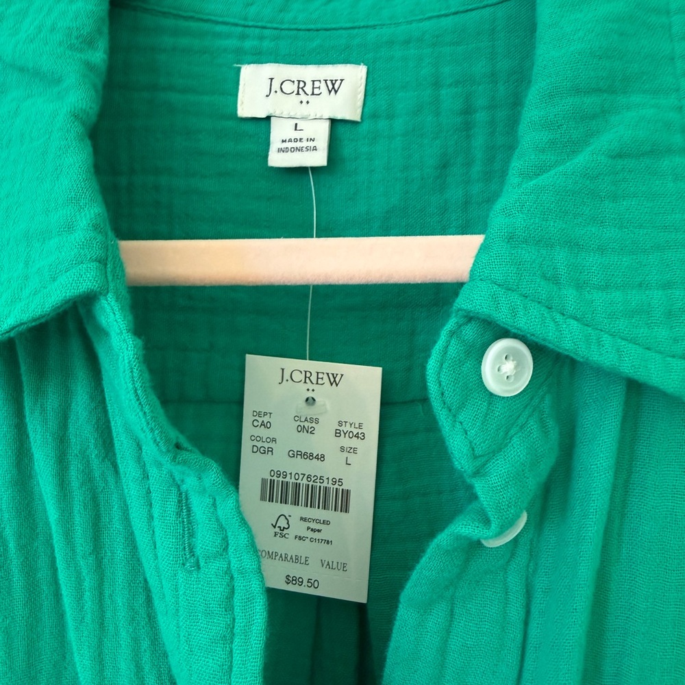 NWT J. Crew Double Gauze Button-up Shirt - Picture 2 of 7